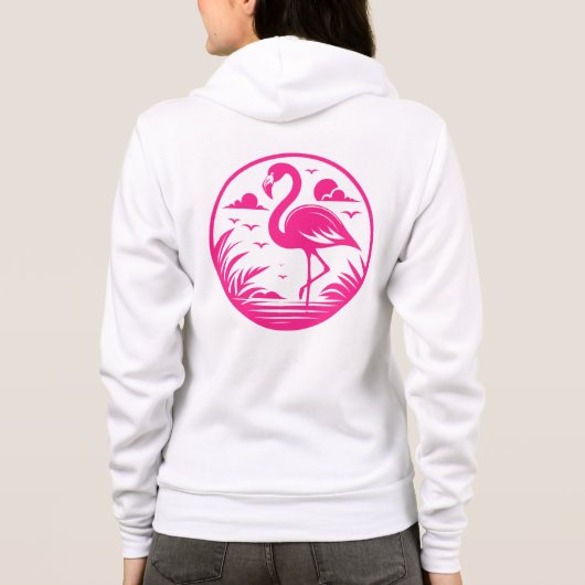 Veste À Capuche Conception de cercle d'été flamant rose-68730 (Dos)