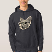 Veste À Capuche Conception de chat intelligent avec des lunettes  (Devant)