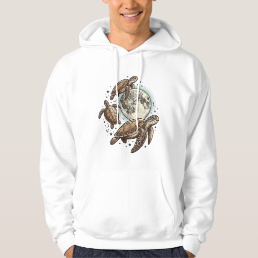Veste À Capuche Conception de chemise de gravure de tortue de mer (Devant)