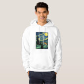 Veste À Capuche Conception de chemise vectorielle de paysage noctu (Devant entier)