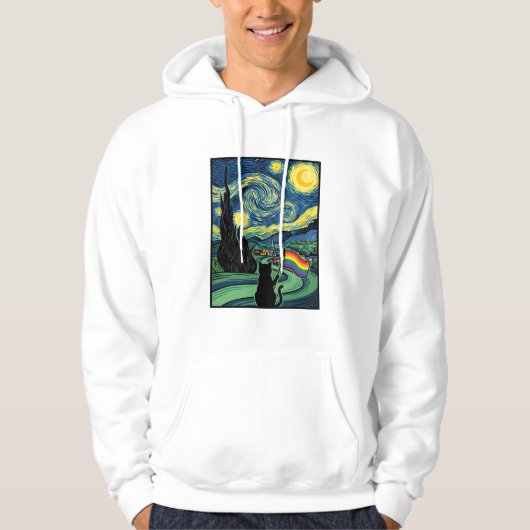 Veste À Capuche Conception de chemise vectorielle de paysage noctu (Devant)