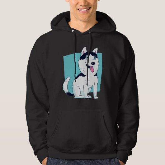 Veste À Capuche Conception de Chien Husky Cute (Devant)