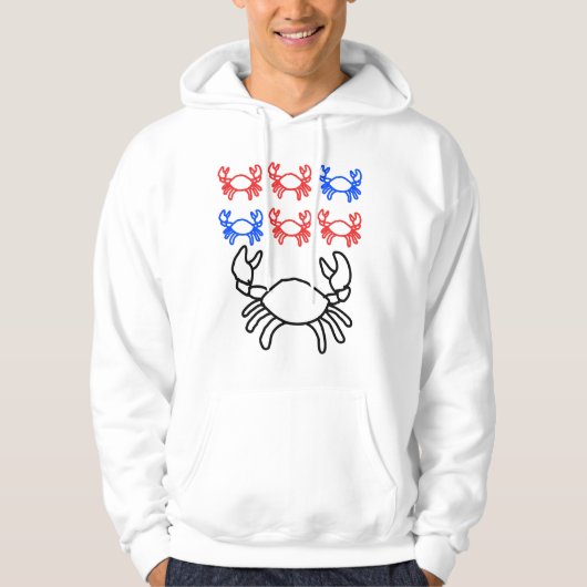 Veste À Capuche Conception de contour de gros et petit crabe (Devant)
