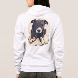 Veste À Capuche Conception de dessin animé de chiot Pitbull mignon