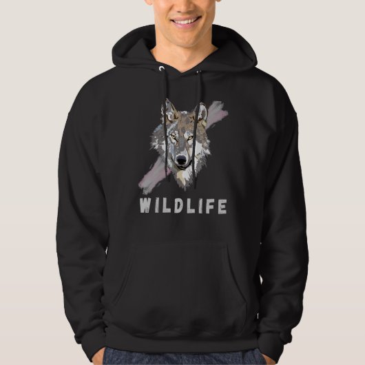 Veste À Capuche Conception de la faune du loup (Devant)