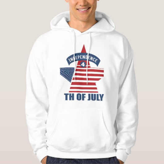 Veste À Capuche Conception de l'étoile du jour de l'indépendance (Devant)