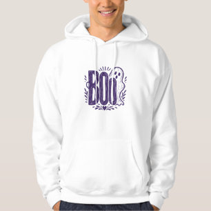 Veste À Capuche Conception de linogravure Halloween Fantôme Bouh