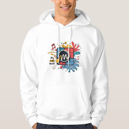 Veste À Capuche Conception de logo de musique vibrant - "M" Mon mo (Devant)