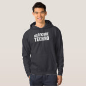 Veste À Capuche conception de logo en détresse Hardcore Techno (Devant entier)