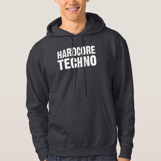 Veste À Capuche conception de logo en détresse Hardcore Techno (Devant)
