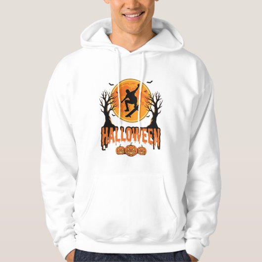 Veste À Capuche Conception de Lune de Skateboard Halloween Hallowe (Devant)