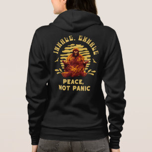 Veste À Capuche Conception de méditation Bigfoot Paix et non paniq