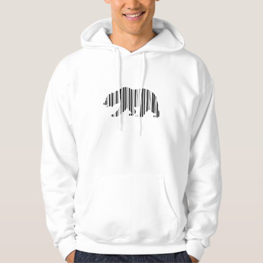 Veste À Capuche Conception de motif de code-barres de l'OURS DORÉ (Devant)