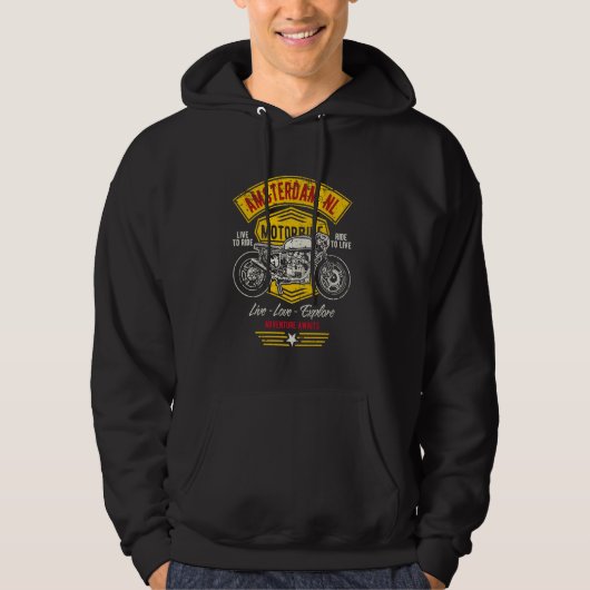 Veste À Capuche Conception de moto rétro Amsterdam Pays-Bas (Devant)