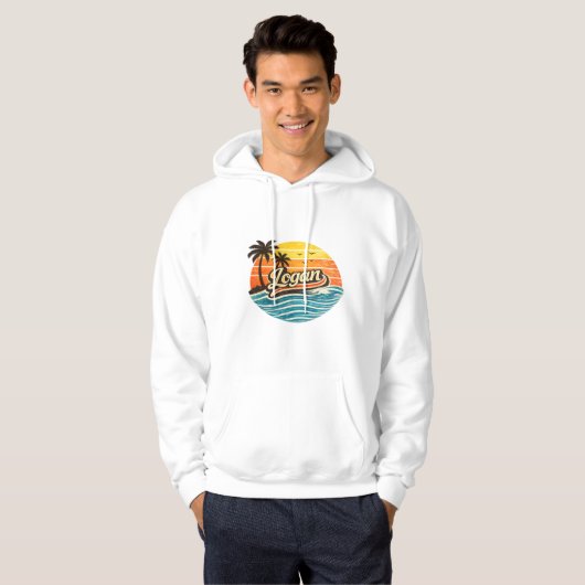 Veste À Capuche Conception de nom Logan Retro Sunset (Devant entier)