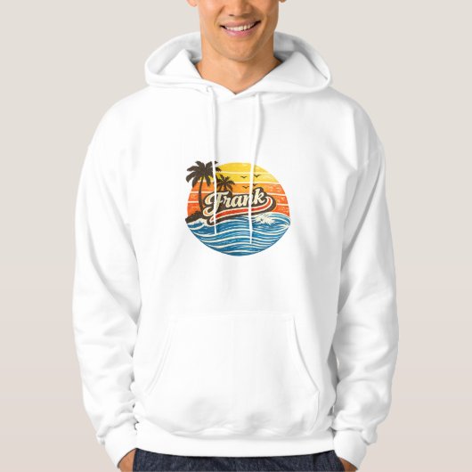 Veste À Capuche Conception de nom rétro Frank Sunset (Devant)