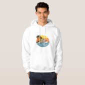 Veste À Capuche Conception de nom Sunset Retro Leo (Devant entier)