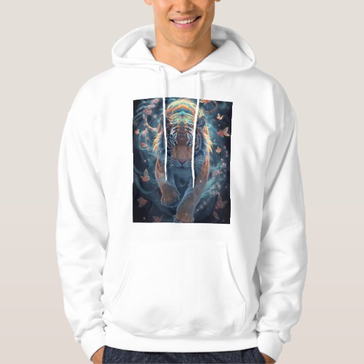 Veste À Capuche Conception de rêve floral et koi (Devant)