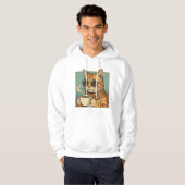 Veste À Capuche Conception de style rétro pour café Cool Cat pour (Devant entier)