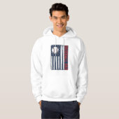 Veste À Capuche Conception de T-shirt de drapeau de papa de baseba (Devant entier)