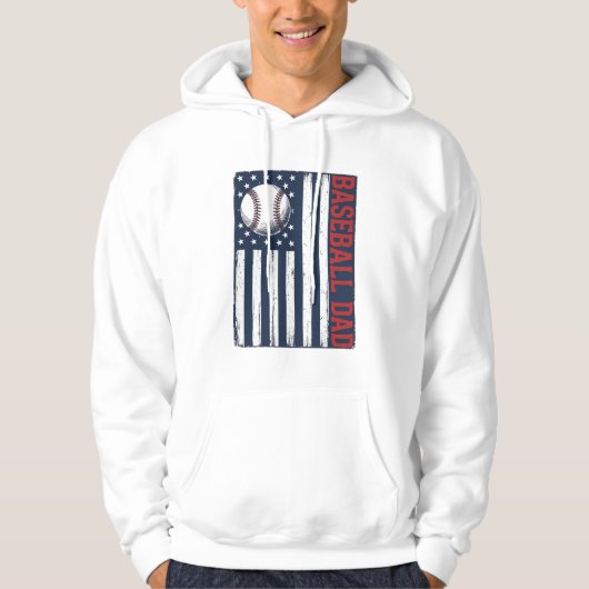 Veste À Capuche Conception de T-shirt de drapeau de papa de baseba (Devant)