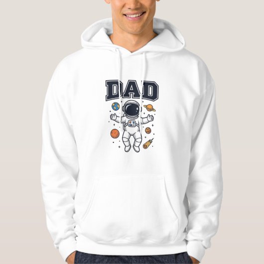 Veste À Capuche Conception de T-shirt Vector Space Astronaute Papa (Devant)