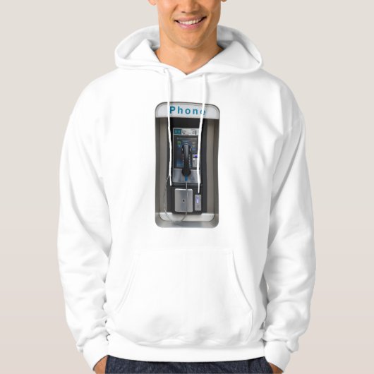 Veste À Capuche Conception de téléphone public rétro, Art de cabin (Devant)