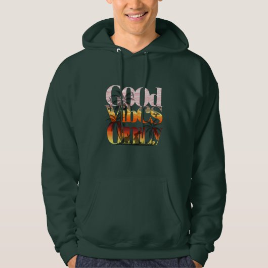 Veste À Capuche Conception de typographie de coucher de soleil tro (Devant)