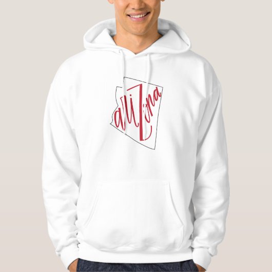 Veste À Capuche Conception de typographie d'état de l'Arizona | (Devant)