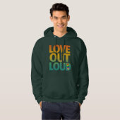 Veste À Capuche Conception de typographie Rétro Fierté Amour à hau (Devant entier)