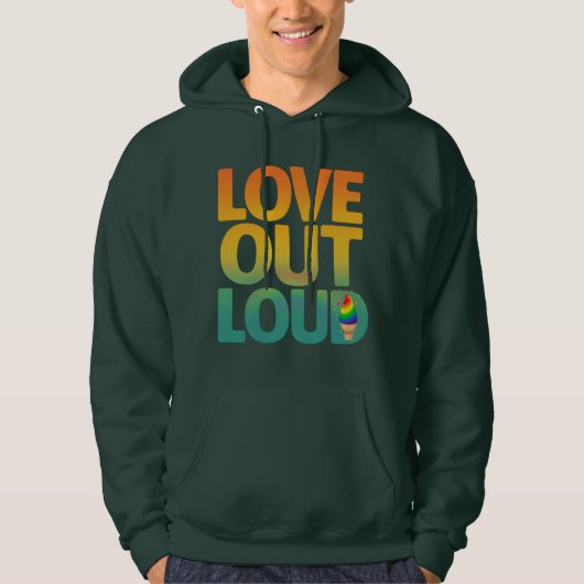 Veste À Capuche Conception de typographie Rétro Fierté Amour à hau (Devant)