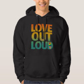 Veste À Capuche Conception de typographie Rétro Fierté Amour à hau (Devant)