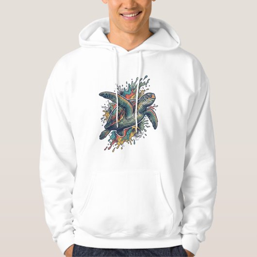 Veste À Capuche Conception de vecteur d'éclaboussure de tortue de (Devant)
