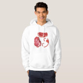 Veste À Capuche Conception de visage souriant de steak pour les am (Devant entier)