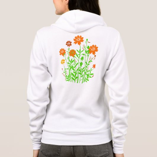 Veste À Capuche Conception Florale Fleurs Sauvages (Dos)
