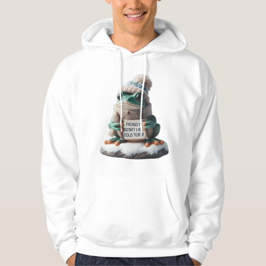 Veste À Capuche Conception : "Froggy n'aime pas le froid" (Devant)