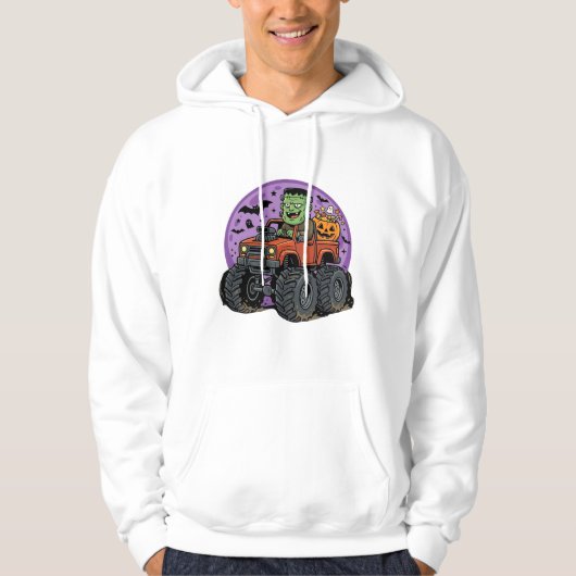 Veste À Capuche Conception graphique de camion monstre Frankenstei (Devant)