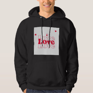 Veste À Capuche Conception graphique de typographie d'amour rouge