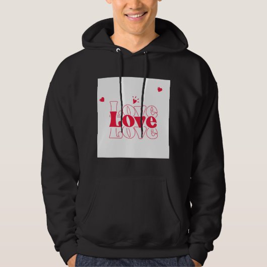 Veste À Capuche Conception graphique de typographie d'amour rouge (Devant)