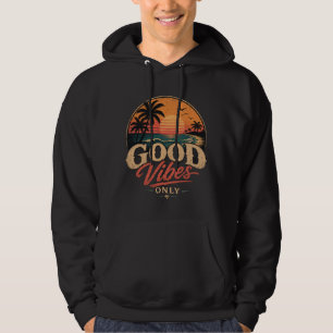 Veste À Capuche Conception Rétro de Coucher de Soleil Bonnes Vibra
