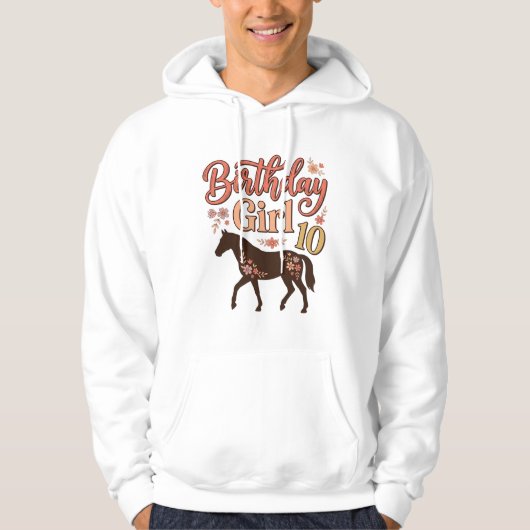 Veste À Capuche Conception vectorielle florale de cheval 10 pour f (Devant)