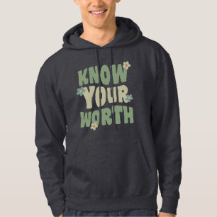 Veste À Capuche connaissez votre valeur citation vintage groovy