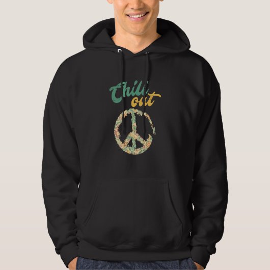 Veste À Capuche Connexion Paix Rétro Décontracter (Devant)