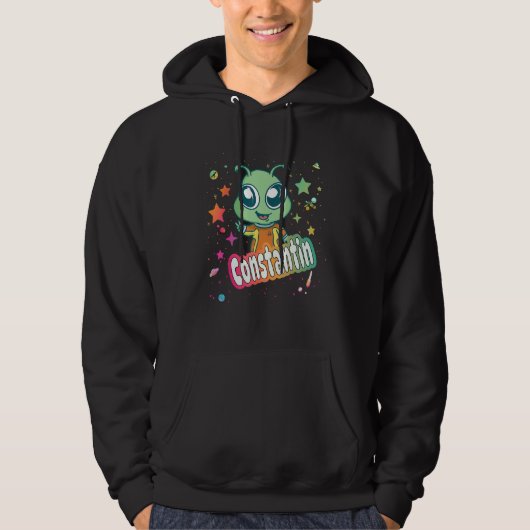 Veste À Capuche CONSTANTIN - Nom du garçon mignon avec un Alien mi (Devant)
