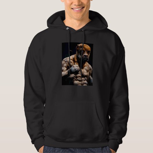 Veste À Capuche Constructeur de corps de chien Boxer (Devant)