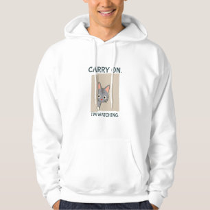Veste À Capuche Continue, je regarde le chat gris