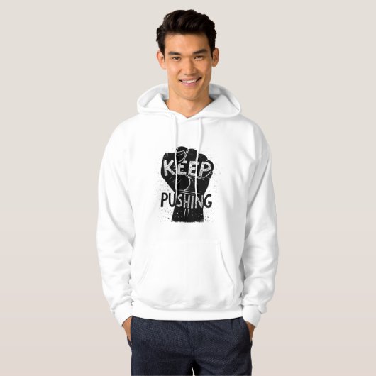Veste À Capuche Continuez à Pousser – Conception de Typographie Mo (Devant entier)