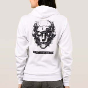 Veste À Capuche Contrôle mental Cyberpunk Noir Impression avant et
