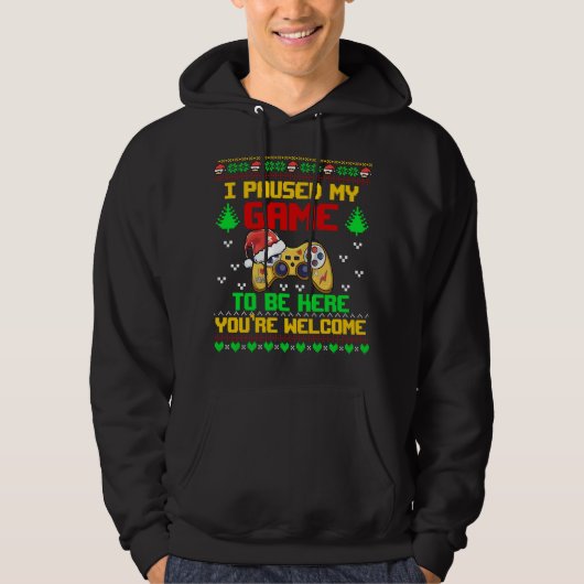 Veste À Capuche Contrôleur de jeu vidéo de pull de Noël moche Game (Devant)