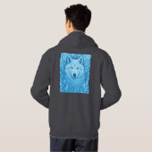Veste À Capuche Cool Blue Geometric Wolf Low Poly Abstract Premium (Dos entier)